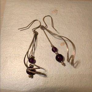 Silver drop earring